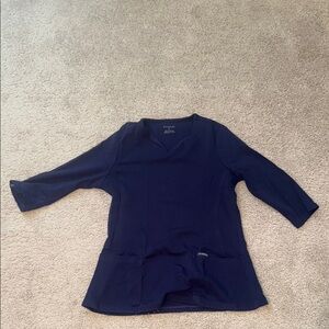 Women's Jaanu Navy 3/4 sleeve scrub Top